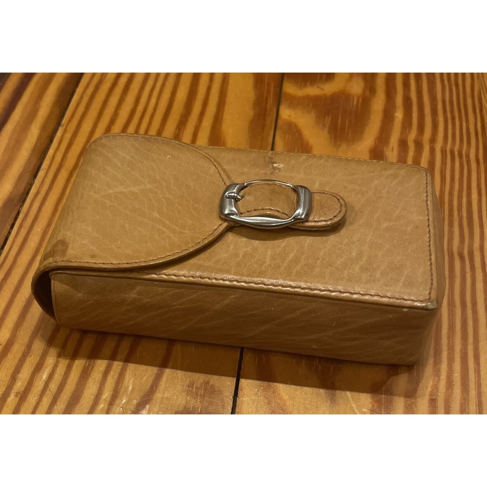 Vintage Bond Street Italian Tan Leather Cigarette Case Card Case HTF